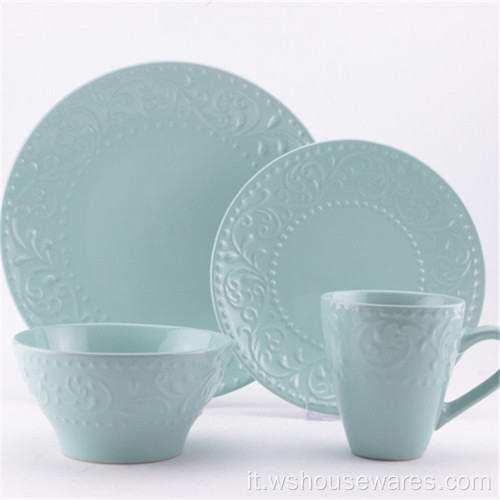 Set da cena in ceramica Stoneware stoviglie dipinte a mano